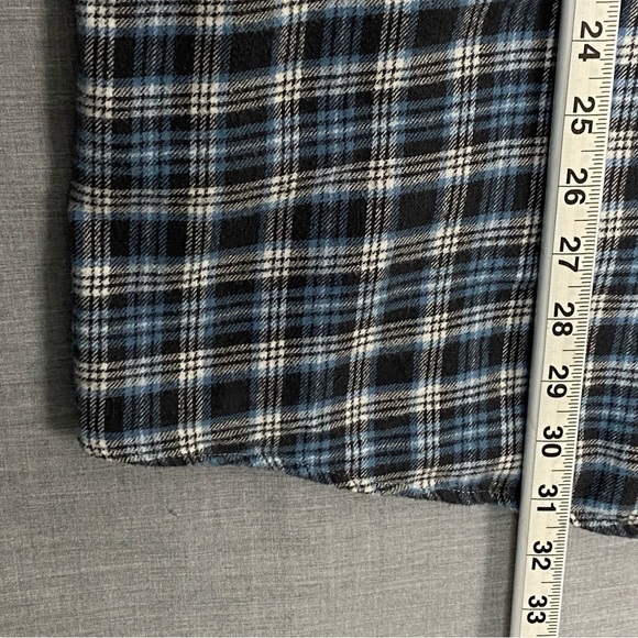 John Ashford Flannel Shirt Mens 4XLT Blue Black Plaid Cotton Button Down - Picture 9 of 9